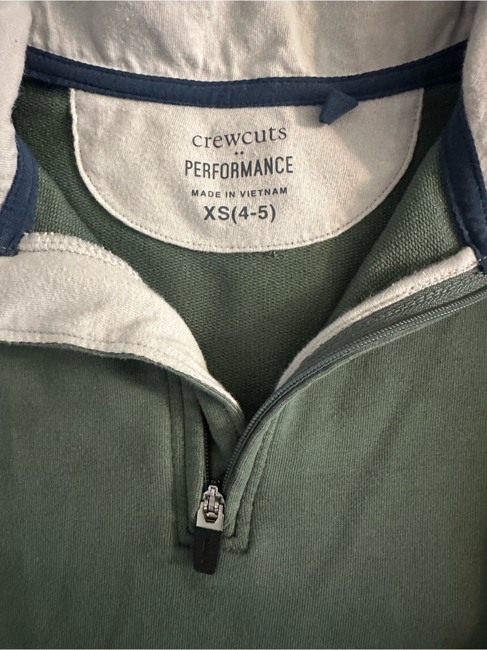Crewcuts Green Half-Zip Performance Sweatshirt, Boys XS (4-5)